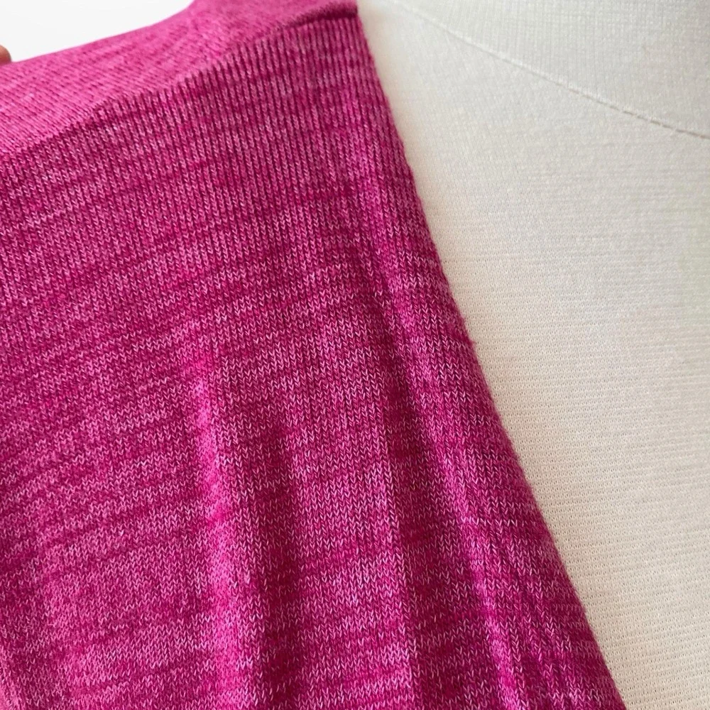 Christopher & Banks Large Cardigan‎ Sweater Top 3/4 Sleeve Lightweight Pink NEW